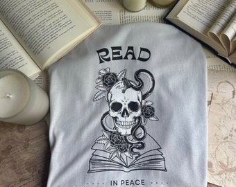 Read in Peace shirt, bookigh reader tee, gift for reader, halloween literary shirt