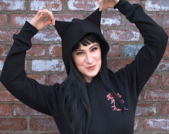 Nevernight Cat ear hoodie. Mia Corvere ,  Mister Kindly, jay kristoff, godsgrave, darkdawn, book lover gift, booktok, bookstagram, humor