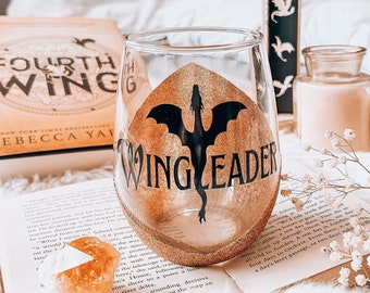 Wing Leader Wine Glass,  Licensed cups, Fourth Wing, Booktok, Bookish, gift reader, Basgiath War College, Xaden Riorson Violet Sorrengail