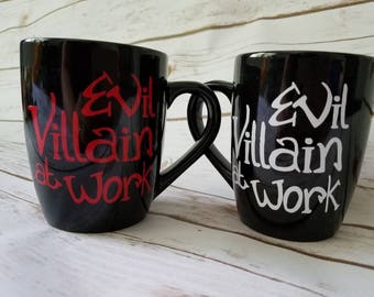 Evil Villain at work mug, villains, storybrook, villian, quote mug, bookish, gift for coworker, Storybook, Fandom, tea cup, Coffee mug, Geek