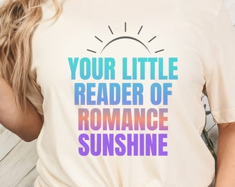 Your Little Reader of Romance Sunshine, Retro Librarian Shirt, Book Lover Gift, Bookworm Tee, reader shirt, booktok, Novel Bibliophile