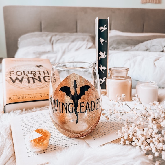 Wing Leader Wine Glass,  Licensed cups, Fourth Wing, Booktok, Bookish, gift reader, Basgiath War College, Xaden Riorson Violet Sorrengail