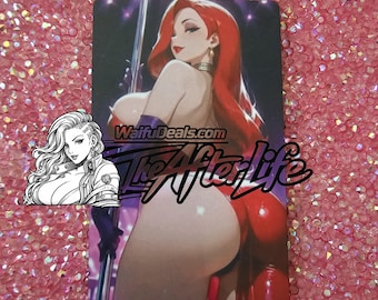 Jessica Rabbit proxy thin metal waifu card NSFW 18+
