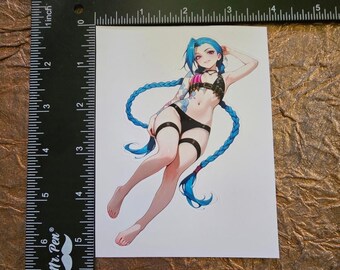 Oversized waterproof anime waifu sticker NSFW 18+ Jinx ARCANE