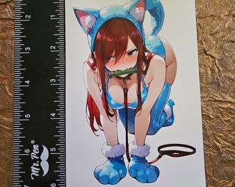 Oversized waterproof anime waifu sticker NSFW 18+ Ezra Scarlet Fairy tail