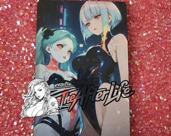 Lucy and Rebecca Cyberpunk edgerunners proxy thin metal waifu cards NSFW 18+