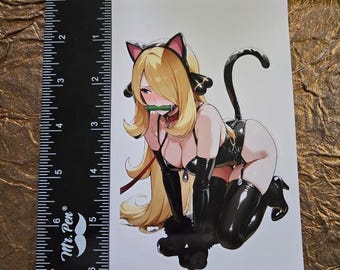 Oversized waterproof anime waifu sticker Cynthia