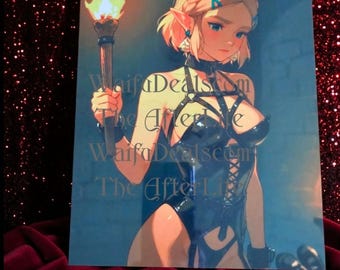Princess Zelda 8x10 metal art piece plaque waifu print NSFW 18+