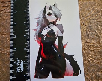 Oversized waterproof anime waifu sticker NSFW 18+ Loona Helluva boss