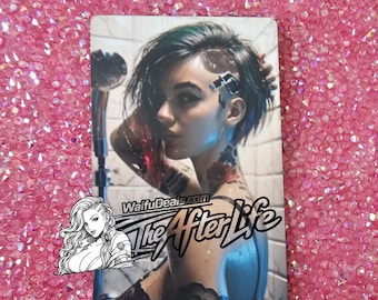 Judy Alvarez or Rogue Cyberpunk 2077 proxy thin metal waifu cards NSFW 18+