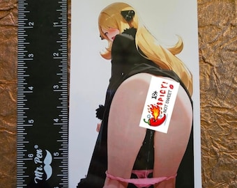 Oversized waterproof anime waifu sticker NSFW 18+ Cynthia