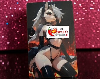 Loona Helluva hellva Boss proxy thin metal waifu cards NSFW 18+