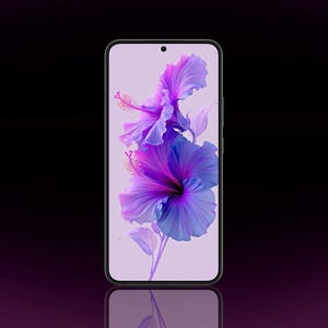 Paarse hibiscus telefoonbehang | Vergrendelscherm lavendel bloemen (digitale download)