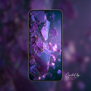 Amethyst Geode Wallpaper | Purple Crystal Phone Background (Digital Download)
