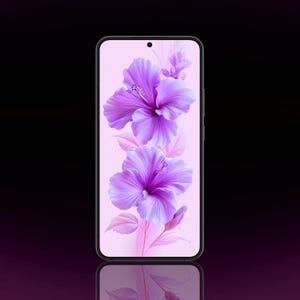 Pastelkleurige hibiscus-telefoonachtergrond | Vergrendelscherm lavendel bloemen (digitale download)