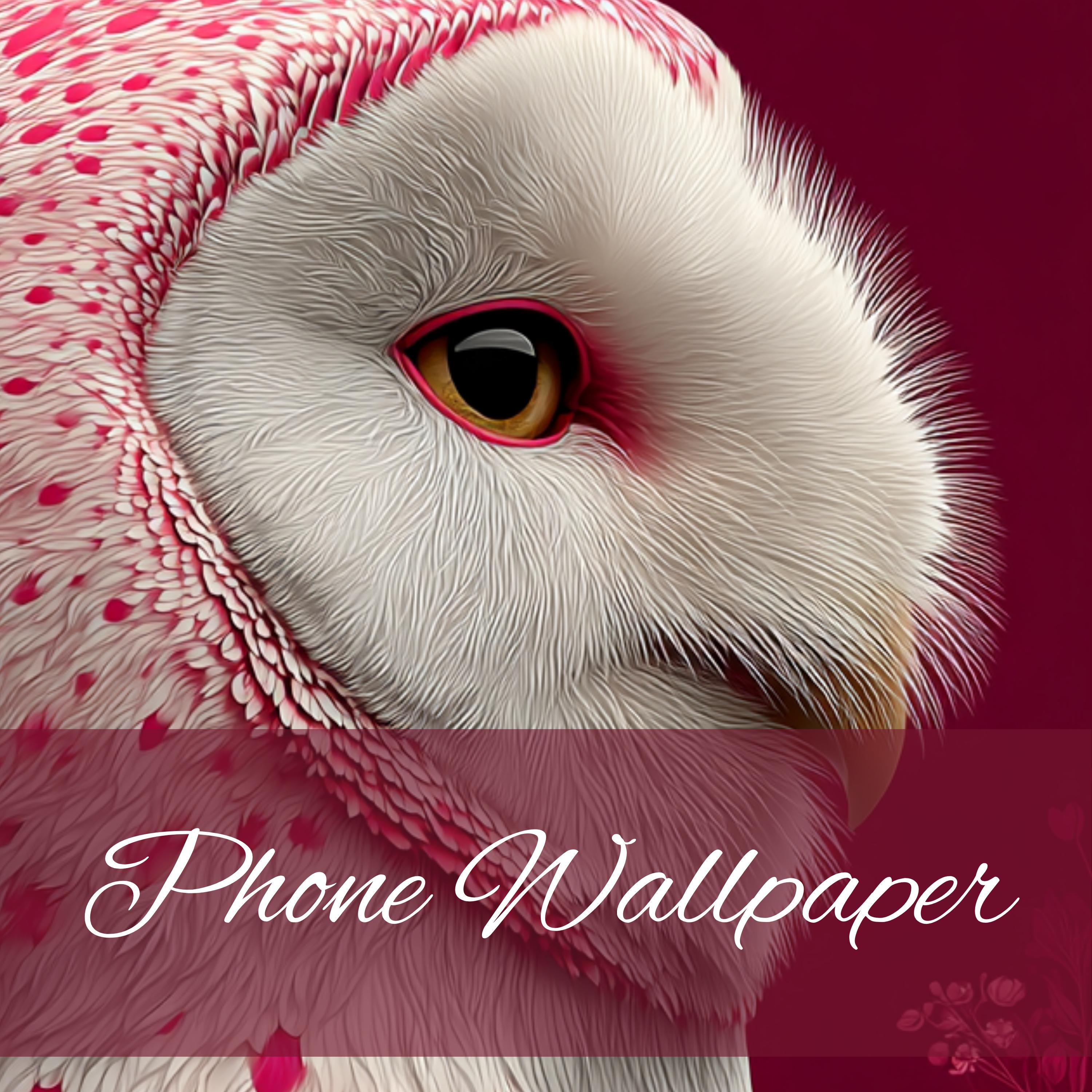 Artistic Red Owl Phone Wallpaper (iPhone Android) (Digital Download)