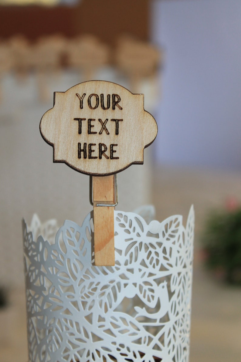 SET de 20 pegs de madera de ropa grabados a medida | Etsy