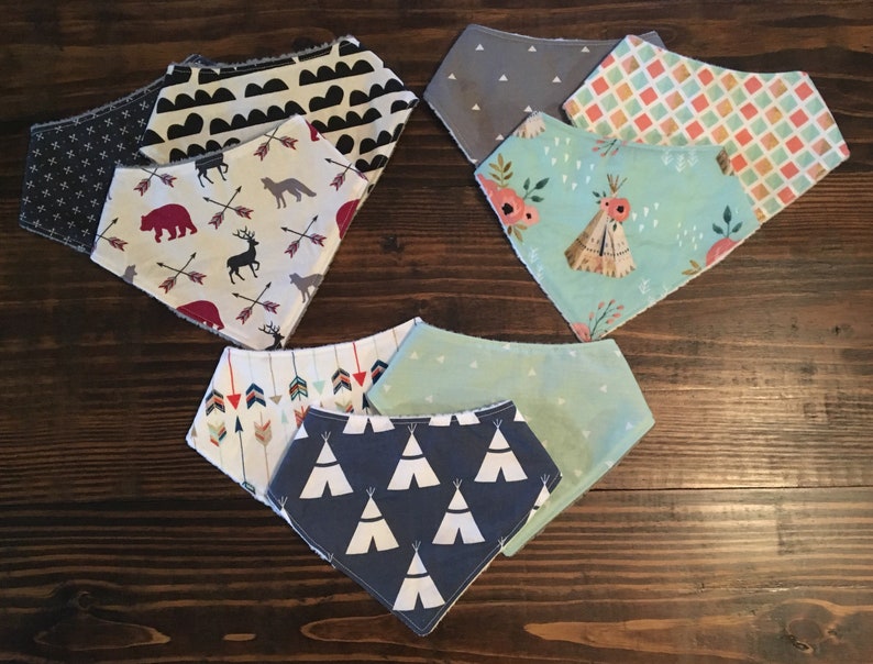 Handmade baby bibs set of 5