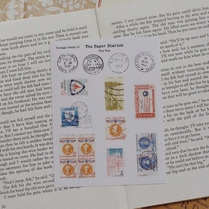 Vintage Postal Ephemera - Postage Stamps - kiss-cut sticker sheets, stationery for decorative journaling, planning and bujo