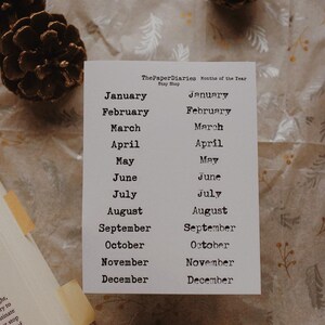 Typemachine Months of the Year 2025 Bullet Journal Kiss Cut stickervel