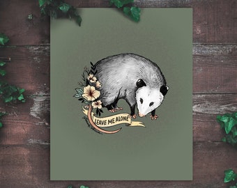 Possum Art Print, Oposum, tirage d’art animal