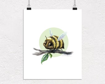 Bumble Bee Kunstdruck, Wildlife Art, Inneneinrichtungen