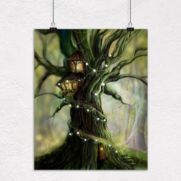 Tree Wall Art, Surrealism Fantasy Art, Fairy Art Print