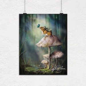 Digital Animal Painting, Mouse, Surrealism art, forest, woodland animal