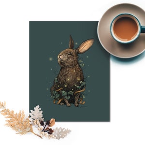 Rabbit Art Print, Bunny artwork, Animal Art, Home Decor