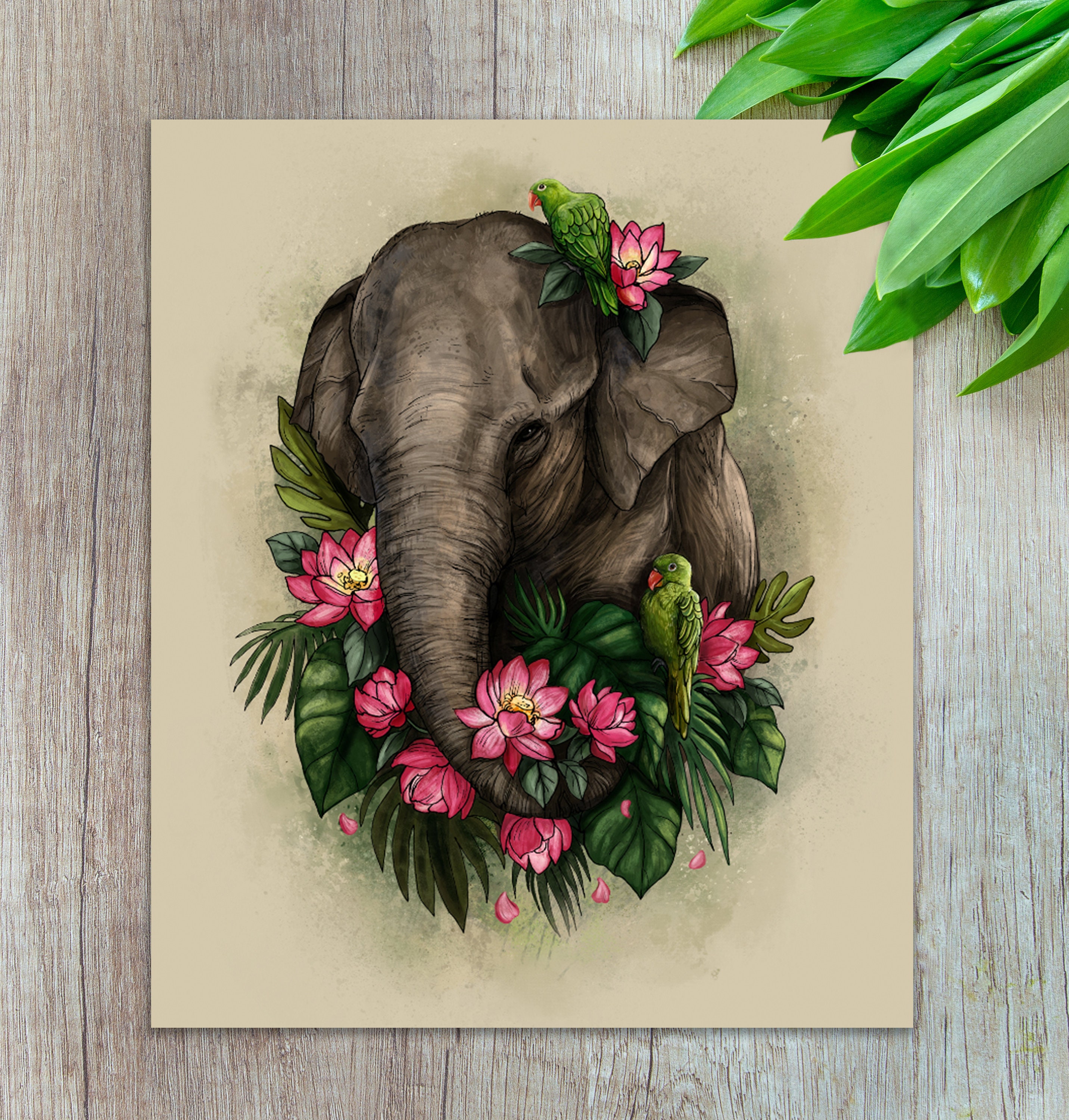 Elephant Art Print Elephant painting animal art print | Etsy