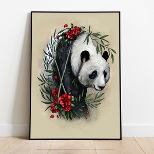 Panda Bear Art Print, Panda art, Endangered animal art, panda illustration