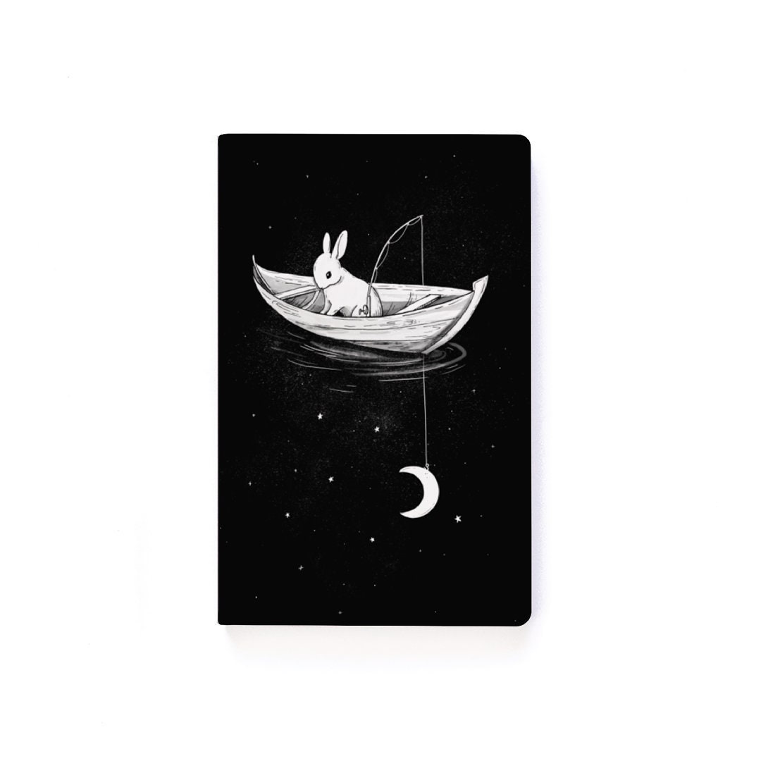 Rabbit and Boat Journal Illustrated Lined Notebook Bunny Etsy