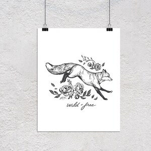 Fox Art Print, Wild and Free, Wildlife Art, Home Decor