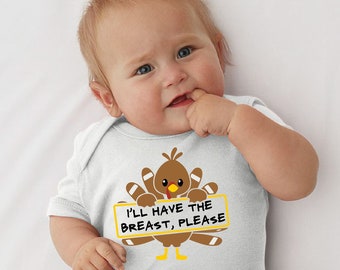 Thanksgiving baby, Thanksgiving Baby Outfit, Thanksgiving Newborn, Turkey Baby Outfit, Newborn Outfit, I'll Have the Breast, Newborn Turkey