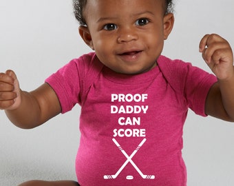 Hockey Baby, Hockey baby Gift, Hockey Baby Boy, Funny Hockey Shirts, Infant Bodysuit, Newborn Bodysuit, Hockey Dad, I Love Daddy, Bodysuit