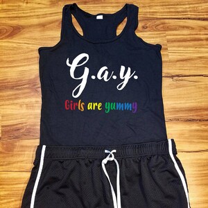 Lesbian Tank Top, Lesbian shirt, Lesbian Pride, Pride shirt, LGBT Pride, Pride Tank Top, LGBT Tank Top, Gay girls are yummy, lesbian tank