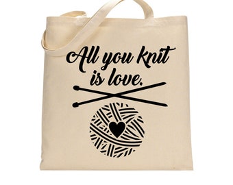 Knitting Gift, Knitting Lover, Knitter Gift Idea, Knitting Gifts for Women, Knitter Gift, Yarn Lover, Yarn Tote, Yarn Bag, Knitter