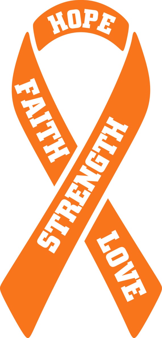 MS Ribbon, MS Decal, MS Awareness, Multiple Sclerosis, Awareness Ribbon,  Orange Ribbon, Awareness Decals, Multiple Sclerosis Decal