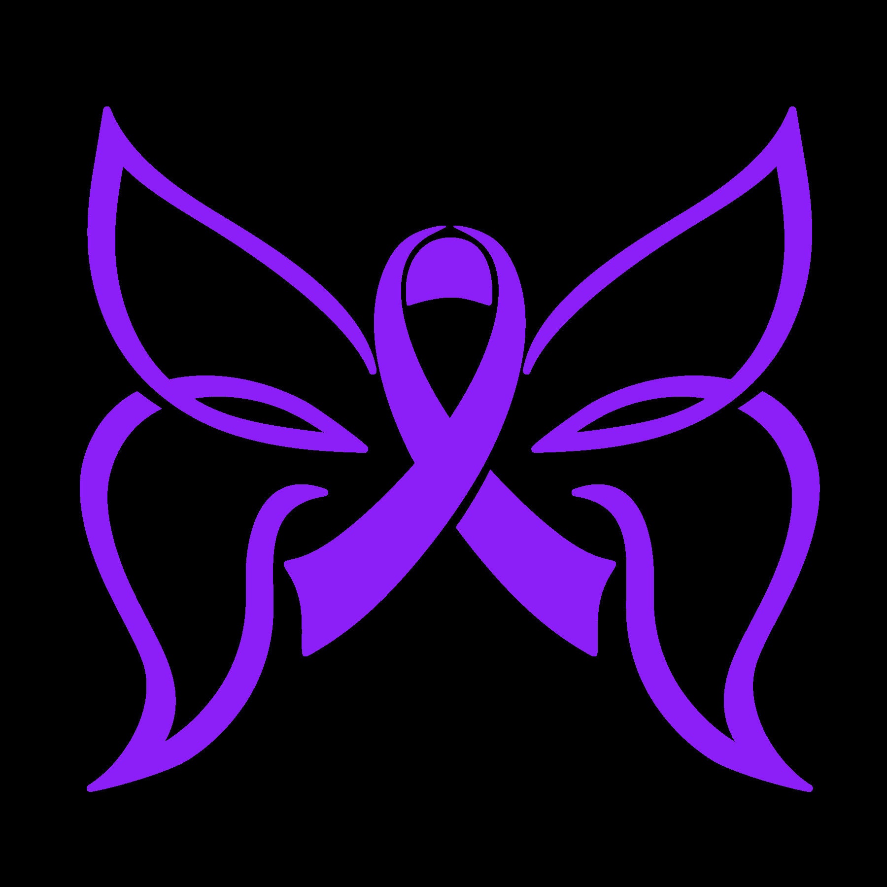 Fibromyalgia awareness purple ribbon with butterflies on Craiyon