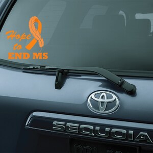 Multiple Sclerosis Decal, MS Decal, Hope to END MS ribbon auto car window decal wall decal graphic bumper sticker