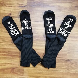 Baking Gifts, Funny Baking, Funny Baking Sayings, Baker, Gift for Baker, Let's Bake, Let's Bake Stuff, Funny Socks, Stocking Stuffer