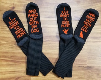 gift for hunter, Bird hunting, hunting dog, hunting gifts for men, duck hunter gift, gift for him, pheasant hunter, novelty socks