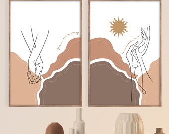 You Are My Sunshine Boho Nursery Digital Print Set (2 Prints)