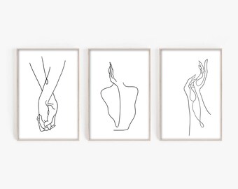 Outline Hands Art Etsy