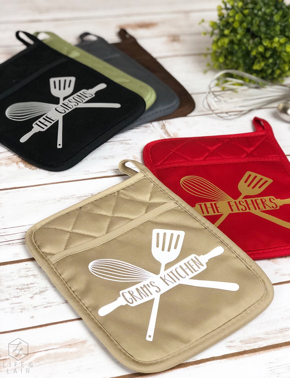 Personalized oven mitt custom name pot holder. Cooking gift Etsy