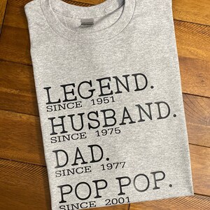 Personalized Grandpop / Dad / Husband / Father’s Day Shirt - birthday