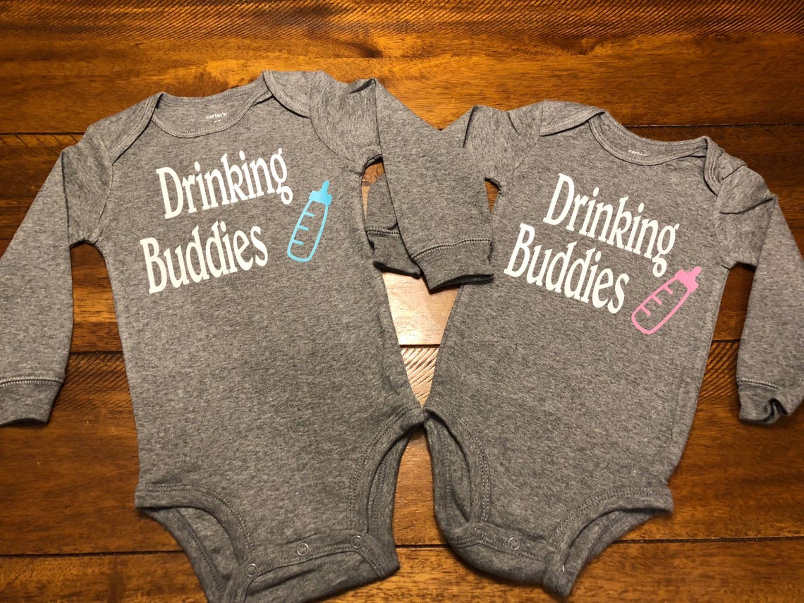 Twin drinking Buddies Onesies Etsy