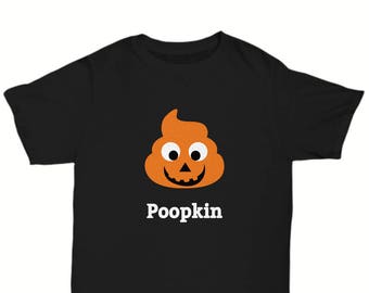 Poopkin - zucca - Halloween t-shirt - t-shirt - cacca Emoji - Orange