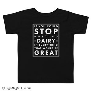 Stop Dairy Toddler T-Shirt - Dairy Allergy T-Shirt - Allergie alimentari - T-shirt per bambini - T-shirt unisex per bambini - taglie fino a 5T immagine 2