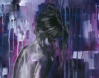 Figurative Female Large Mounted Limited Edition Giclee Print by Deborah Cauchi